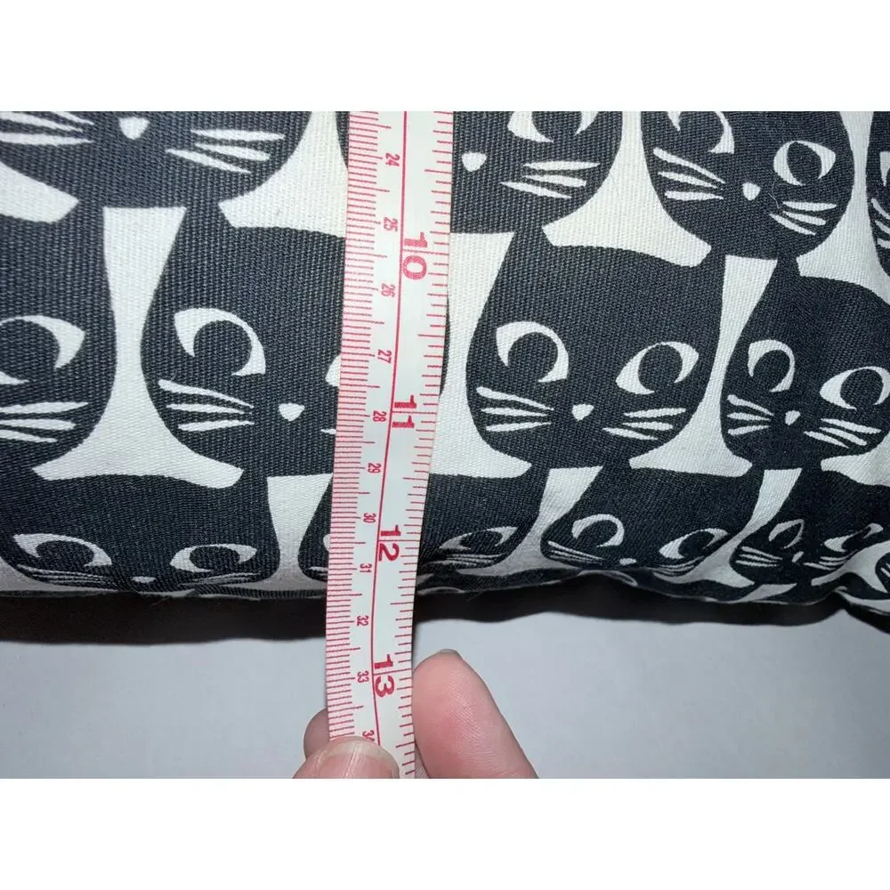IKEA Mattram black cat set of 2 curtain panels 57x98 and long pillow catlady fun